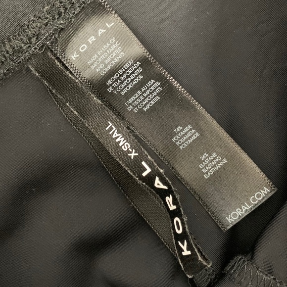 Koral Appeal Energy Leggings High Rise Waist Shine Black Silver Size XS - Picture 8 of 15